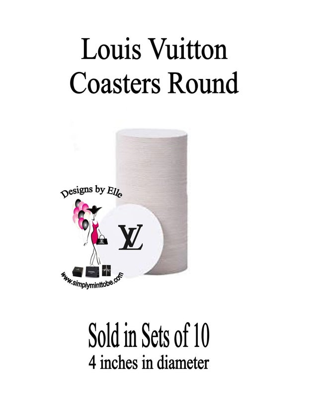 Hand Crafted, Accessories, Lv Louis Vuitton Black Car Coaster 4pack New
